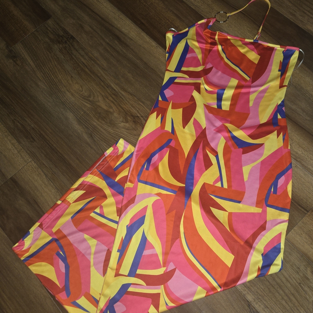 Colorful Abstract Maxi Dress